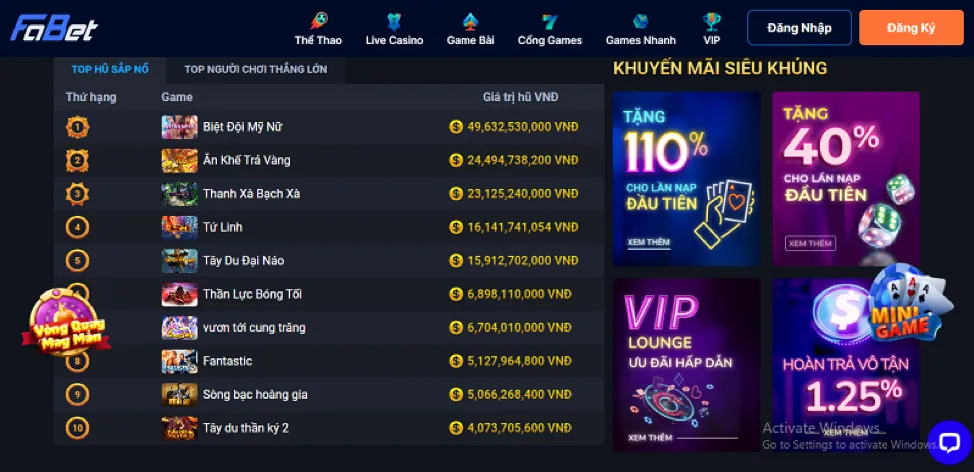 Khuyến mãi cá cược trực tiếp G6BET